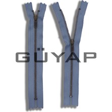 Güyap Yapı Tekstil Premium Demir Diş Fermuar [ 15.5 cm Açık Mavi - Oksit Diş - Tip/3 Numara - 10 Adet ]