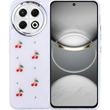 Tecno Spark 30 Pro Kılıf Airbag Tasarımlı Simli Şeffaf Ydst Kutup Kapak - Kiraz