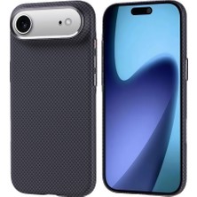 iPhone 17 Air Kılıf M-Safe Şarj Özellikli Karbon Fiber Görünümlü Ydst Nekst Kapak - Siyah