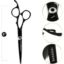 Nagasaki Prodiva 6" Profesyonel Berber Kuaför Saç Kesim Makası 6" No 65 Paslanmaz Çelik Ergonomik Tasarım
