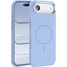 iPhone 17 Air Kılıf M-Safe Şarj Özellikli Metal Kamera Çerçeveli Ydst Edi Silikon Kapak - Açık Mavi