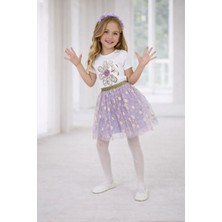 Dıgıl Kids Kız Çocuk Çiçek Desenli T-Shirt Etek Takım