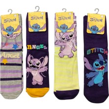 Disney Angel Stitch Baskılı Lisanslı 4lü Soket Çorap