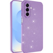 Galaxy A17 Kılıf Kamera Korumalı Simli Lüks Zore Koton Kapak - Mor