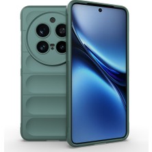 Vivo X200 Pro Kılıf Esnek Tpu Oyuklu Arka Yüzey Tasarımlı Zore Etnik Silikon Kapak - Koyu Yeşil