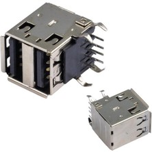 Pazarcan IC-265E USB 2.0 Şase A Dişi Ikili Dik Montaj 8 Pin Oto Teyp USB