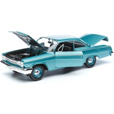 Mavi Su Dünyası 1962 Chevrolet Bel Air 1:18 Ölçekli Klasik Araba Turkuaz Renkli 30 cm