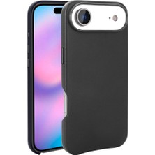 iPhone 17 Air Kılıf M-Safe Şarj Özellikli Pu Deri Görünümlü Ydst Kupra Kapak - Siyah