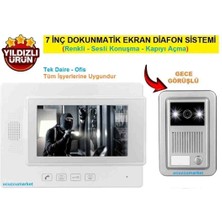 7 Inç Görüntülü Diafon Sistemi Tek Daire (Renkli Ekran+ Konuşma+Kapı Açma)