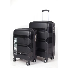 Hotowa Gold Pp Valiz 8011 Siyah Tsa Kilitli Ikili Set