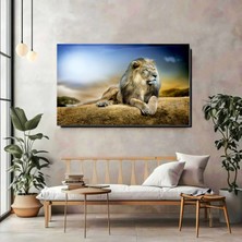 Artprinta Yatay Aslan Kanvas Tablo – Doğa Manzaralı Modern Duvar Dekoru