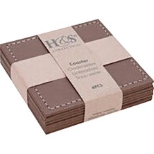 Koopman Deri Bardak Altlığı 4 'lü 10 cm 2 Adet