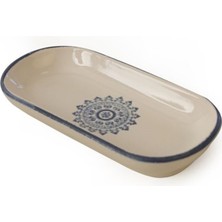 Keramika Dc Mavi Dekor Kayık Tabak 16 cm 3 Adet