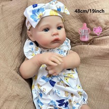 LunaDefano 48 cm Meadow Lina 3D Boyalı Reborn Bebek – Gerçekçi Damarlı Ten – Bez Gövdeli & Yumuşak Vinil