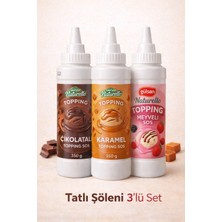 Gülsan Naturello Tatlı Şöleni 3’lü Topping Sos Seti 350 G (Çikolata, Karamel, Meyveli)