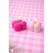 2’li Dekoratif Çiçek Formlu Bubble Mum | El Yapımı Soya Wax