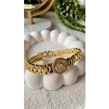 Jewelry 14K Saat Model Zincir Gold Bileklik