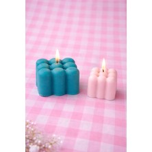 Bubble Mum | Minimal Kare Baloncuk Mum | El Yapımı Dekoratif Mum