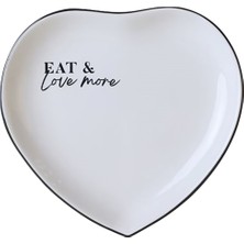 Keramika Kalp Motto Servis Tabağı 3 Adet