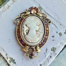 Rachel Silver Vintage Lady Cameo Kraliçe Broş