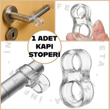 İnfeta 1 Adet Silikon Kapı Durdurucu Şeffaf Kapı Pencere Kolu Stoperi Duvar Koruyucu Kapı Tamponu