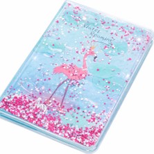 LunaDefano A5 Çizgili Defter Flamingo Desenli | Su Dolgulu Pvc Kapak, Sert Kapak, 96 Yaprak – Veraman Renk