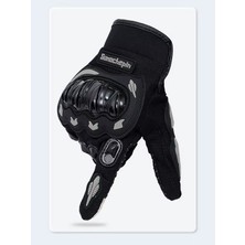Sumochepin Motosiklet Eldiveni Siyah - Profesyonel Yüksek Korumalı Dokunmatik Özellikli Motorcu Eldiveni