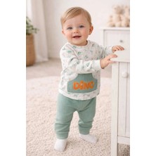 Tenra Dino Kabartma Baskılı Erkek Bebek Takım Cep Detaylı