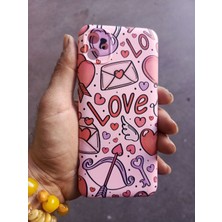 Hedesa Tech Realme C55 Uyumlu Içi Kadife Baskılı Pembe Telefon Kılıfı