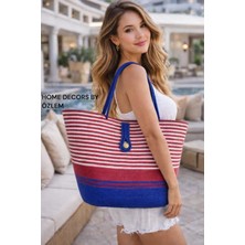 Hasır Omuz Çantası Plaj Çantası Günlük Çanta Handmade