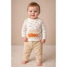 Tenra Dino Kabartma Baskılı Erkek Bebek Takım Cep Detaylı