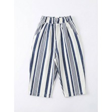 La'ciel Paris Çizgili Kanvas Pantolon