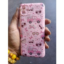 Hedesa Tech Vivo Y22S Uyumlu Içi Kadife Baskılı Pembe Telefon Kılıfı