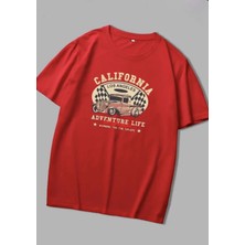 Punix Punıx Büyük Beden Özel Seri Adventure Lıfe Baskılı %100 Pamuk Oversize Battal Kadın T-Shirt