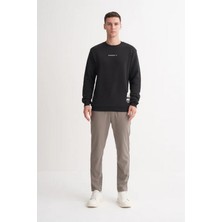 Cazador Kalın Diyagonal Dokulu %100 Pamuk 3 Iplik Regular Fit Sweatshirt