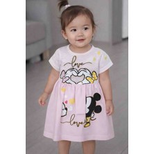 Salıncak Love Minnie Kalp Detaylı Kız Bebek Elbise