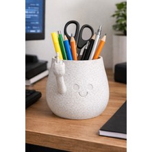 Baykuş Pazar Esprili Orta Parmak Figürlü Kalemlik, Saksı ve Organizer – Modern Masaüstü Dekoru