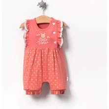 Jolly Joy Lıttle Sıster Kız Tulum - Nar Çiçeği - 3 - 6 Ay Nar Çiçeği