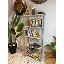 Ahşap Raflı 5 Katlı Kitaplık
