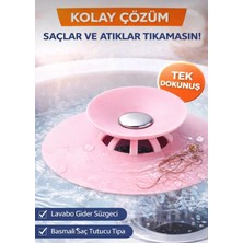 Yeterx 2’li Silikon Lavabo Gider Süzgeci – Basmalı Aç/kapat Saç Tutucu Tıpa