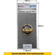 Hgnm E-Trading Beko 129721003 Uyumlu Aspiratör Metal Yağ Filtresi 183X500 / 185X500 mm - Arçelik P17 P18
