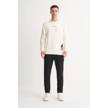 Cazador Kalın Diyagonal Dokulu %100 Pamuk 3 Iplik Regular Fit Sweatshirt