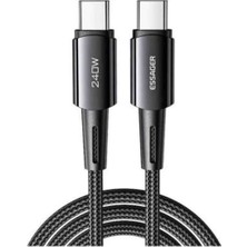 Essager Premium E-Marker Çipli Akım Korumalı 1mt Pd3.1 240W Type-C To Type-C Şarj Kablosu Data Kablo