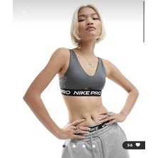 Nike Pro Indy Plunge Bra Sw Gri Kadın Sporcu Sütyeni HF5961-068