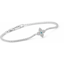 Fashion Turkuaz Taşlı Zincir Detaylı Kadın Su Yolu Bileklik