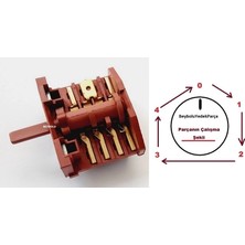 FullYedek 4 Konum Luxor Fırın Kademe Anahtarı Komutatör 4 Konum + Off Şalter 4+4