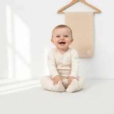 3-6 Ay Erkek Bebekler Için Çapa Desenli Organik Pamuktan 3 Lü Body Takım MÜSLİN BATTANİYELİ