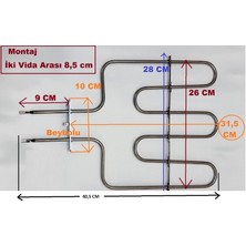 FullYedek Dominox 1300 Watt Rezistans Dominox  Fırın Alt Rezistansı