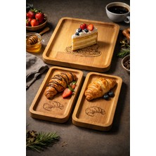 Masif Kayın Ağacından Sunumluk 3'lü Set Pera