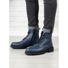 Belirtilmemiş Hakiki Deri Ortopedik Deri Astar Kauçuk Taban Bağcıklı ve Fermuarlı Günlük Bot